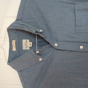 J.Crew Blue Cotton-Linen Shirt | M